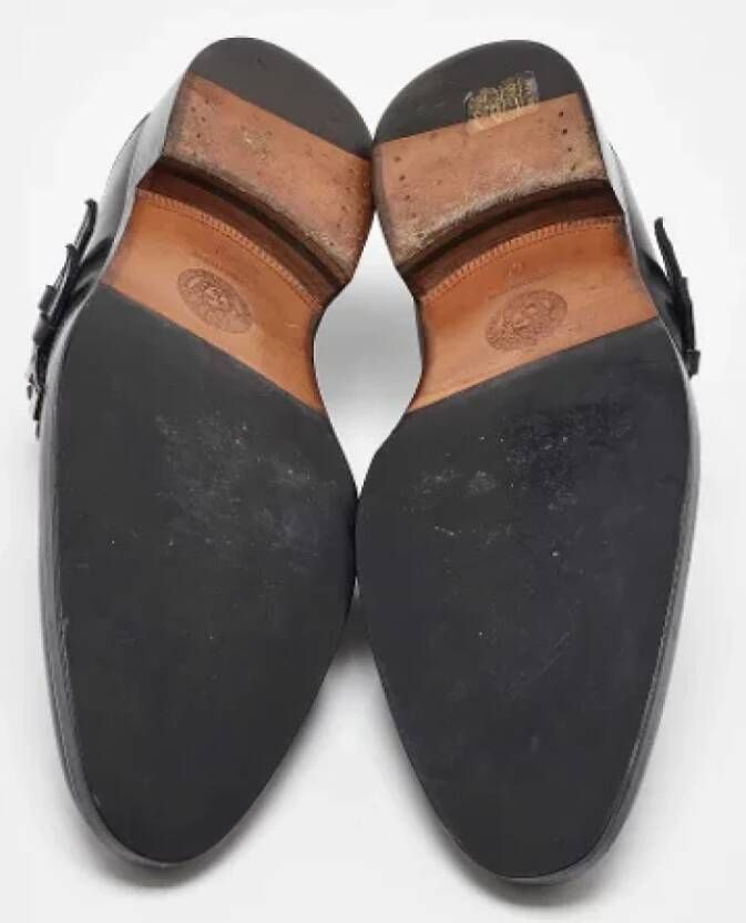 Versace Pre-owned Leather flats Black Heren