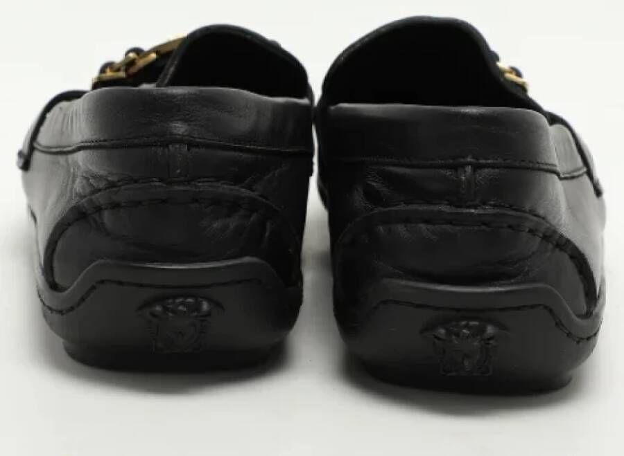 Versace Pre-owned Leather flats Black Heren