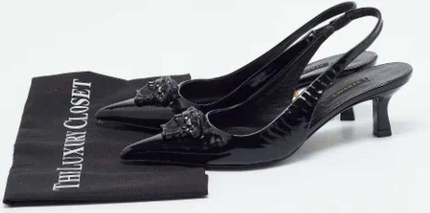 Versace Pre-owned Leather heels Black Dames