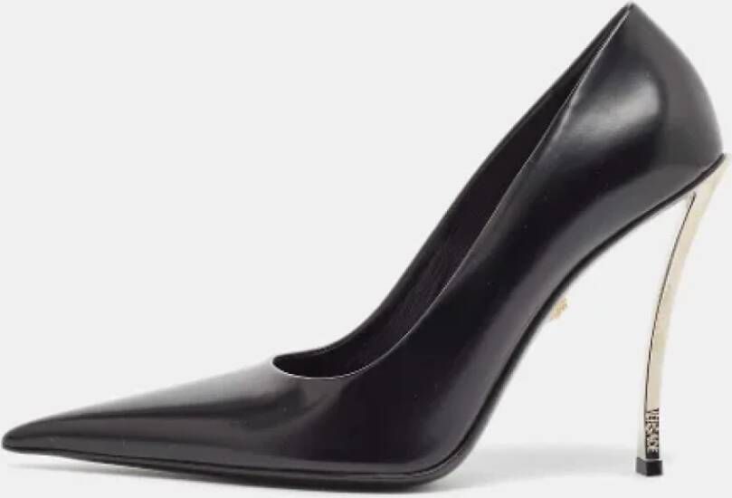 Versace Pre-owned Leather heels Black Dames