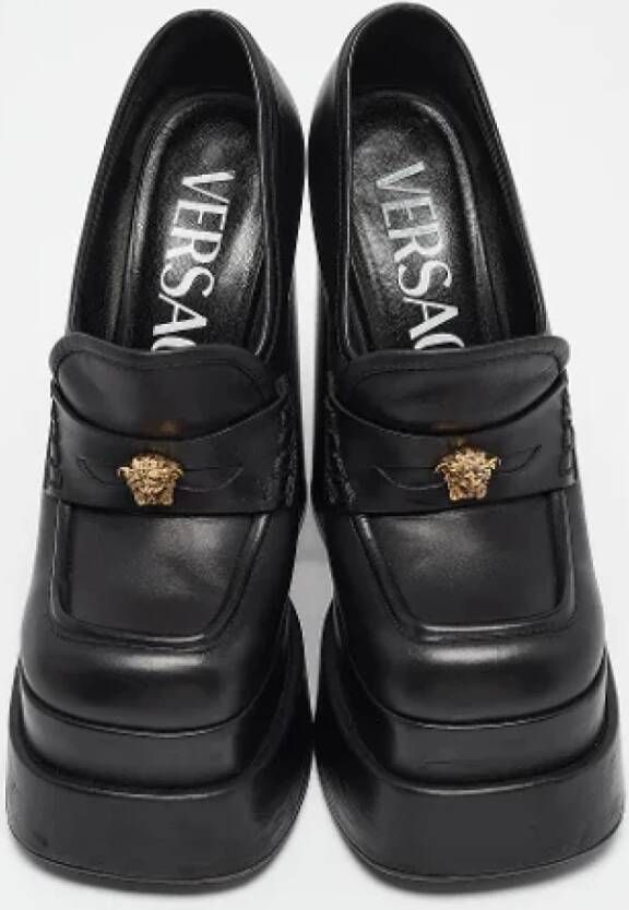 Versace Pre-owned Leather heels Black Dames