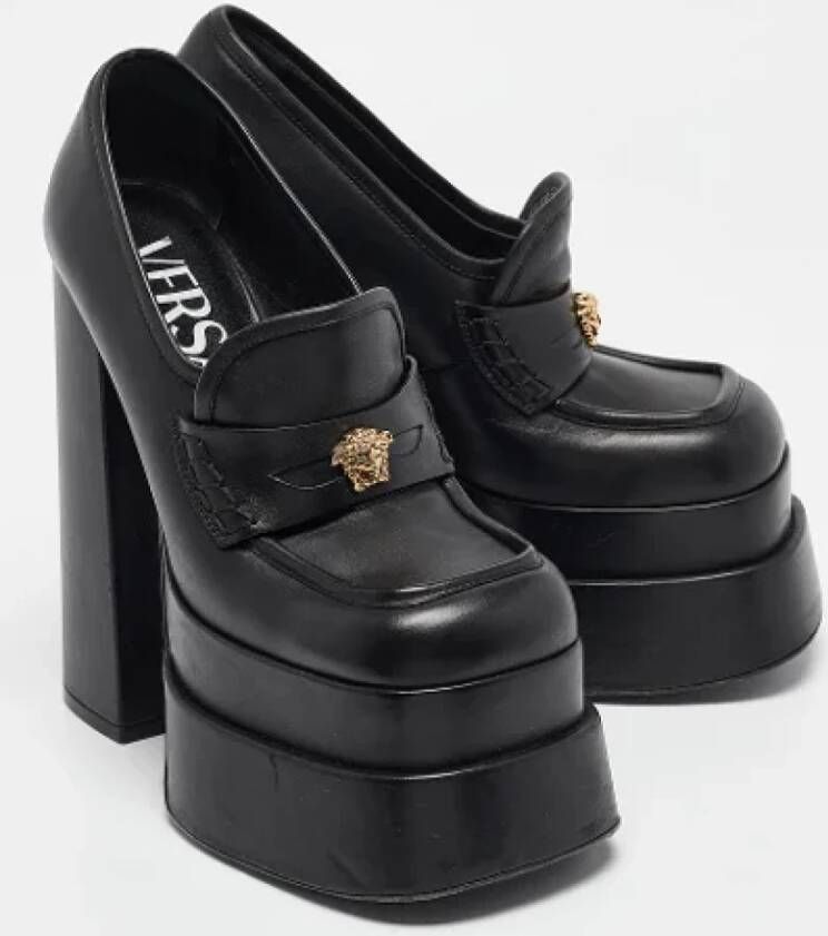 Versace Pre-owned Leather heels Black Dames