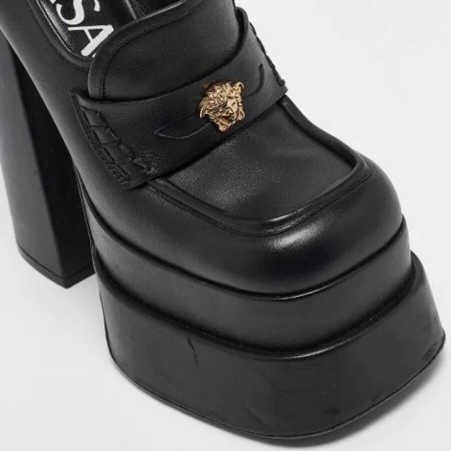 Versace Pre-owned Leather heels Black Dames