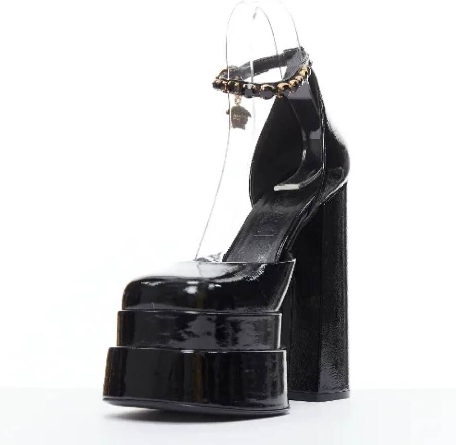 Versace Pre-owned Leather heels Black Dames