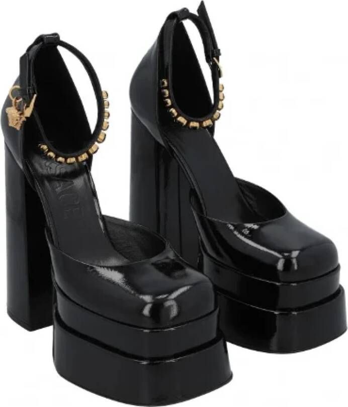 Versace Pre-owned Leather heels Black Dames