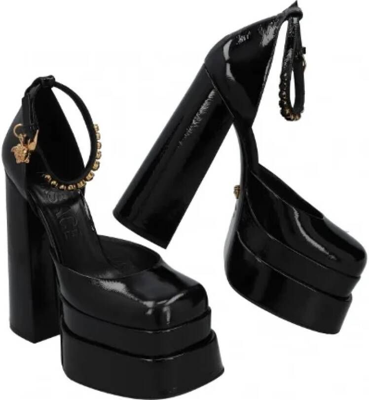 Versace Pre-owned Leather heels Black Dames