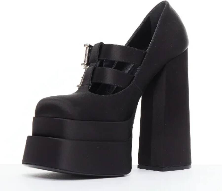 Versace Pre-owned Leather heels Black Dames