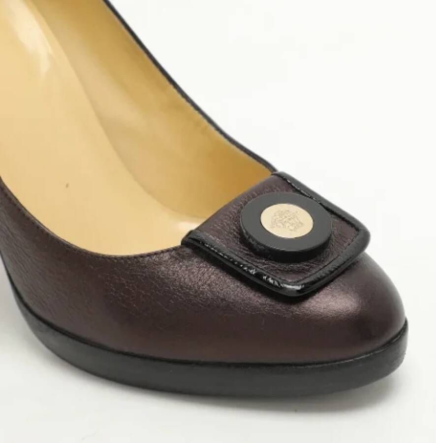 Versace Pre-owned Leather heels Brown Dames