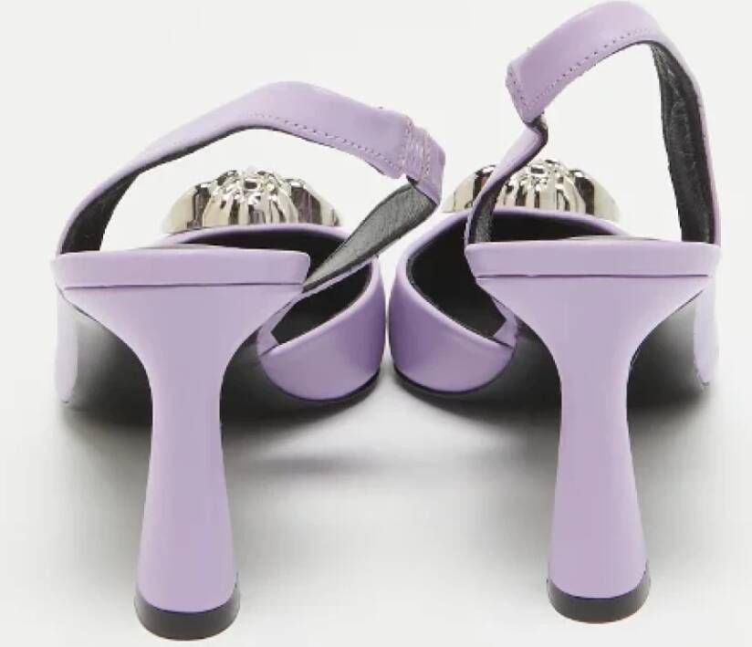 Versace Pre-owned Leather heels Purple Dames