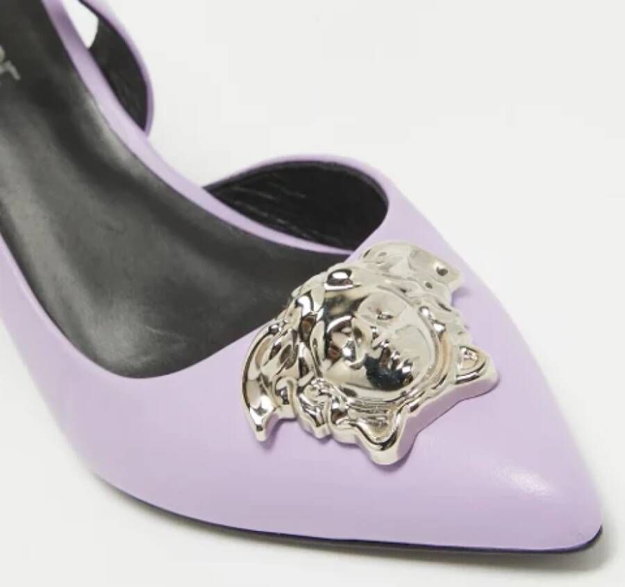 Versace Pre-owned Leather heels Purple Dames