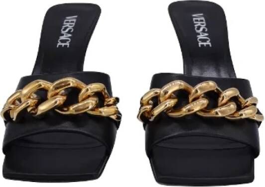 Versace Pre-owned Leather mules Black Dames