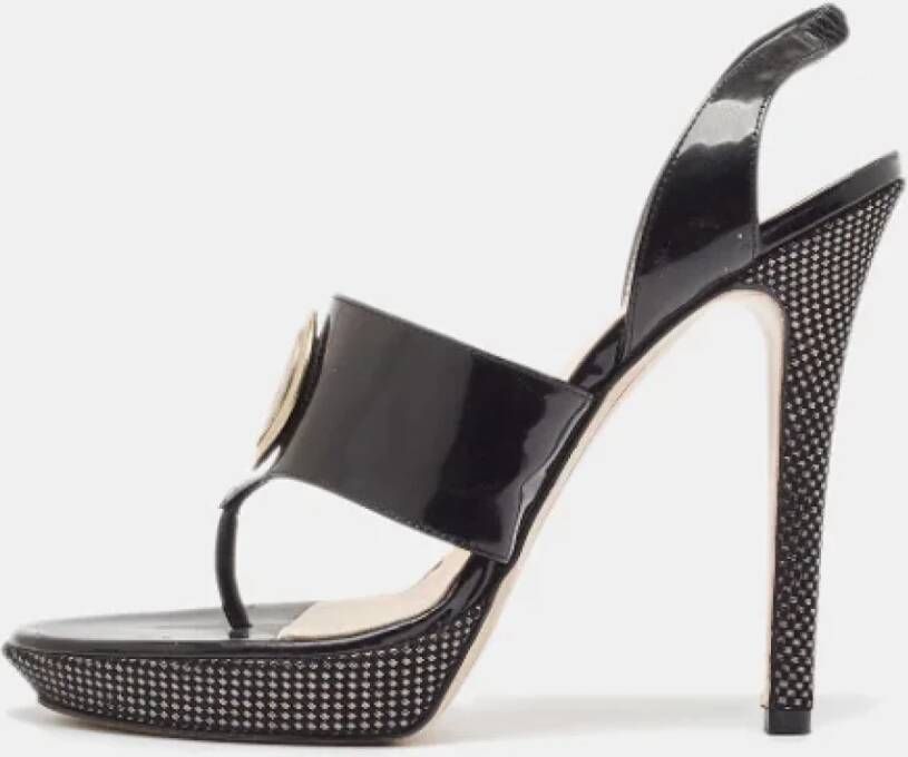 Versace Pre-owned Leather sandals Black Dames