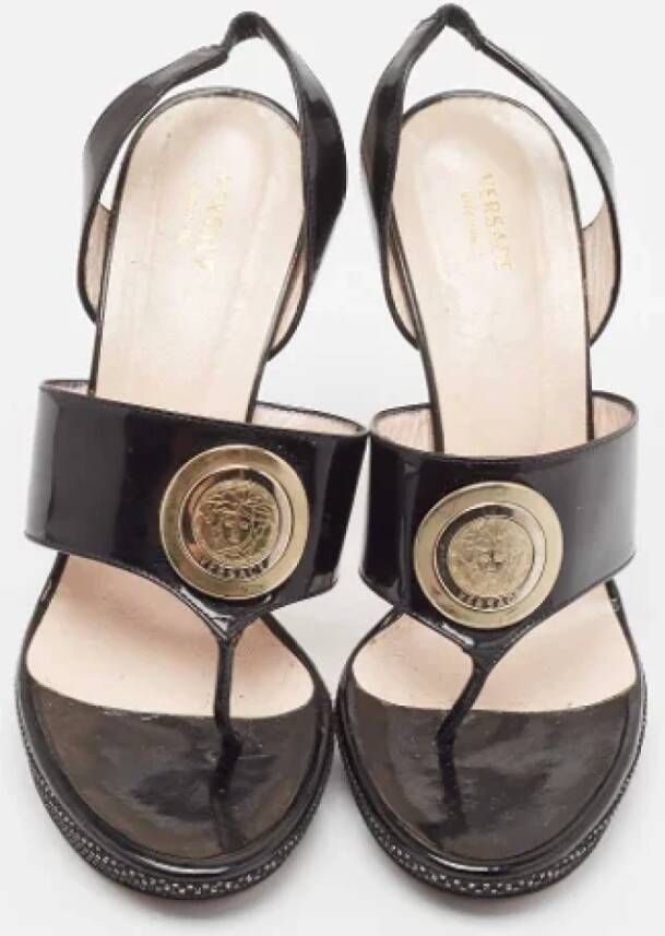 Versace Pre-owned Leather sandals Black Dames