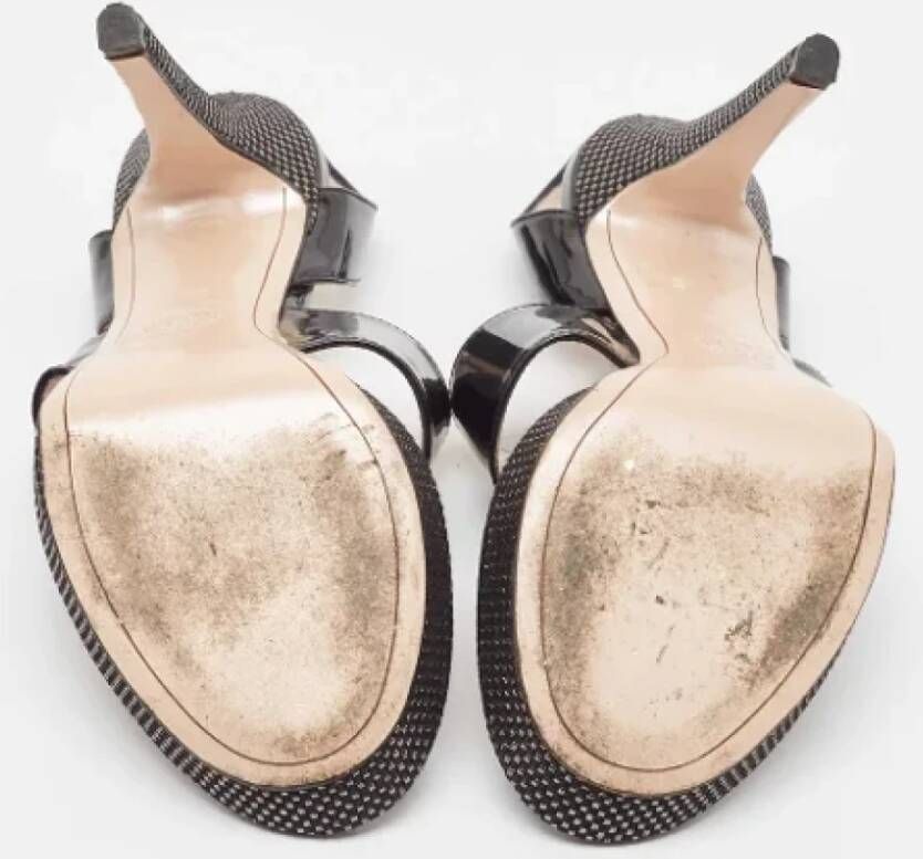 Versace Pre-owned Leather sandals Black Dames