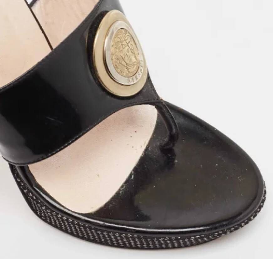 Versace Pre-owned Leather sandals Black Dames