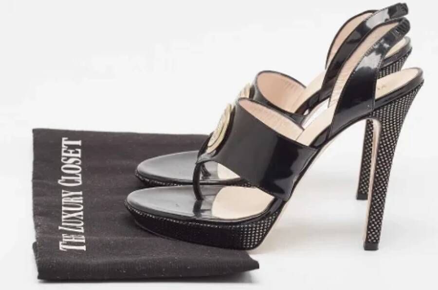 Versace Pre-owned Leather sandals Black Dames