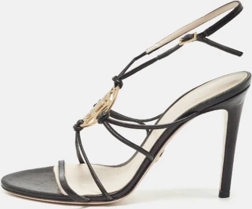 Versace Pre-owned Leather sandals Black Dames