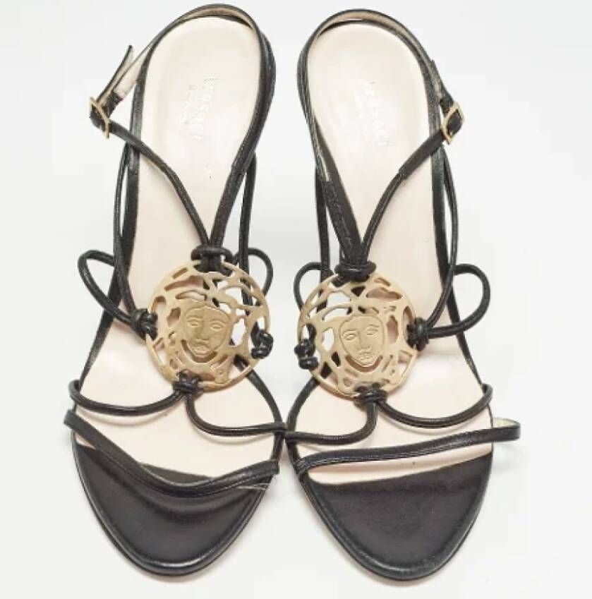 Versace Pre-owned Leather sandals Black Dames