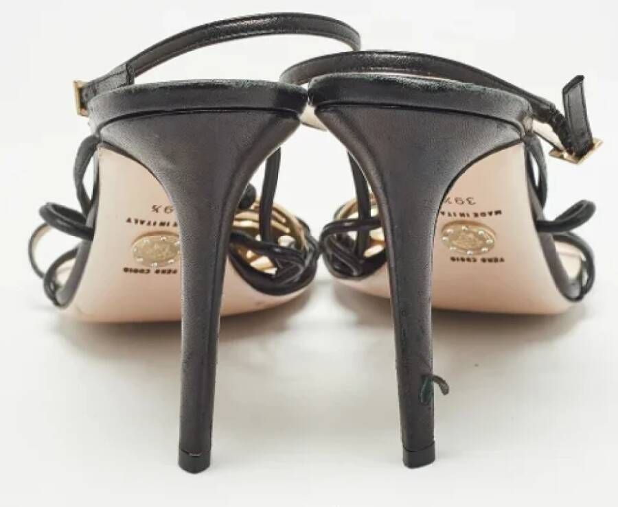 Versace Pre-owned Leather sandals Black Dames