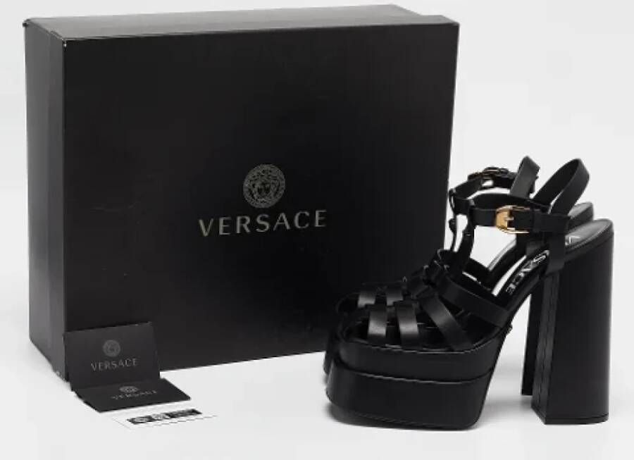 Versace Pre-owned Leather sandals Black Dames