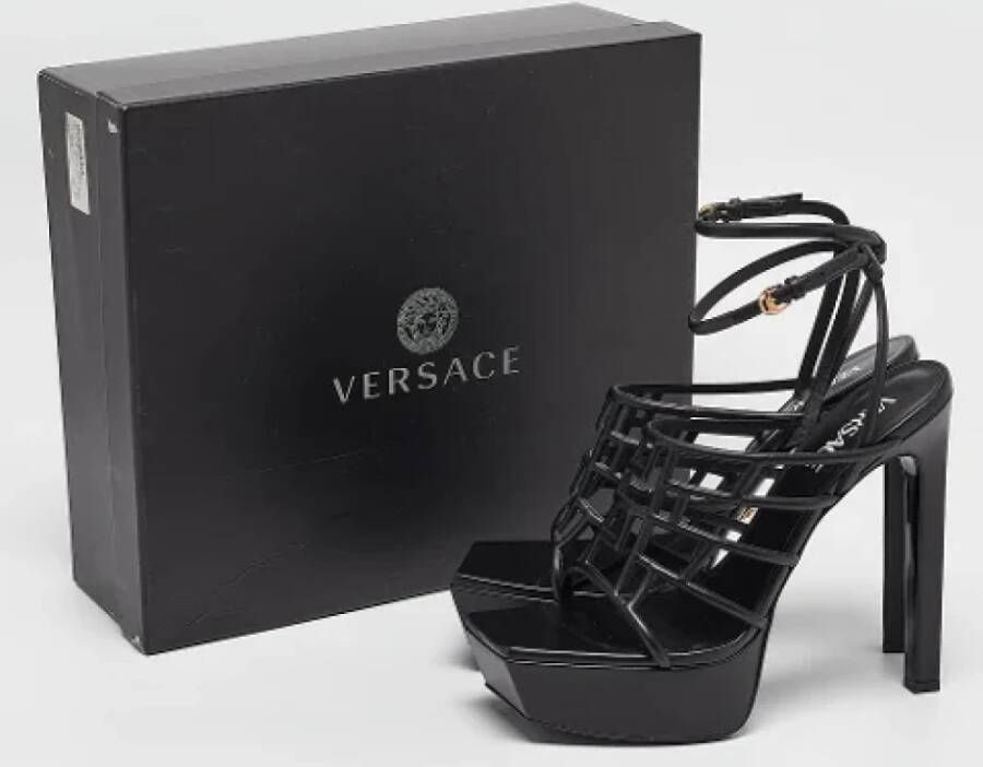 Versace Pre-owned Leather sandals Black Dames