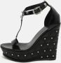 Versace Pre-owned Leather sandals Black Dames - Thumbnail 2