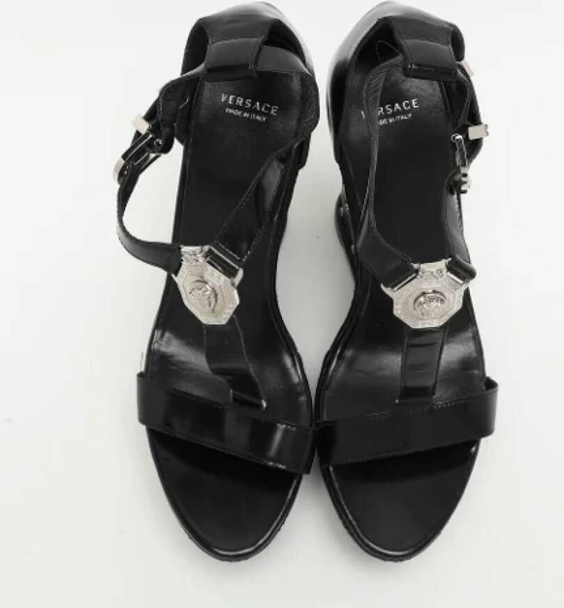 Versace Pre-owned Leather sandals Black Dames