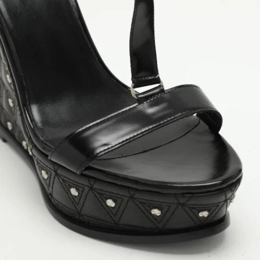 Versace Pre-owned Leather sandals Black Dames