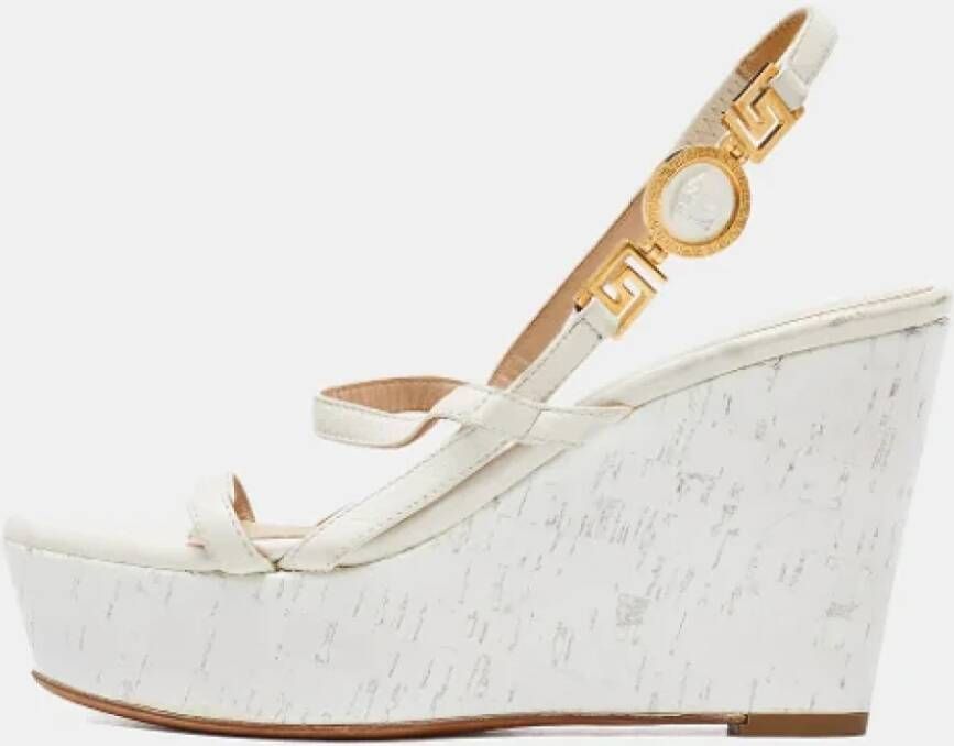 Versace Pre-owned Leather sandals White Dames