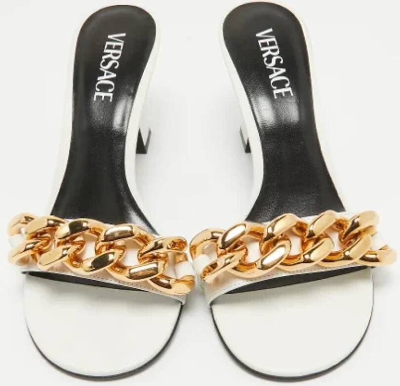 Versace Pre-owned Leather sandals White Dames