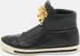 Versace Pre-owned Leather sneakers Black Heren - Thumbnail 2