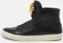 Versace Pre-owned Leather sneakers Black Heren - Thumbnail 2