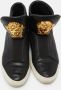 Versace Pre-owned Leather sneakers Black Heren - Thumbnail 3