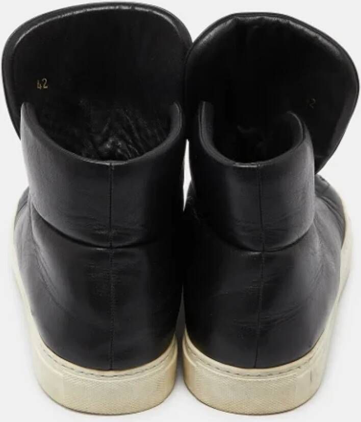 Versace Pre-owned Leather sneakers Black Heren