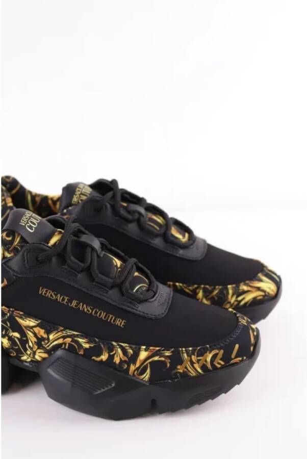 Versace Pre-owned Leather sneakers Black Heren