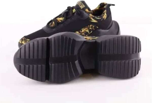 Versace Pre-owned Leather sneakers Black Heren