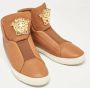 Versace Pre-owned Leather sneakers Brown Heren - Thumbnail 4