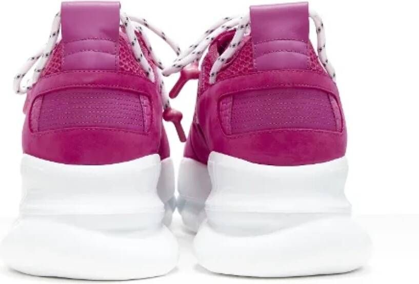 Versace Pre-owned Leather sneakers Pink Dames