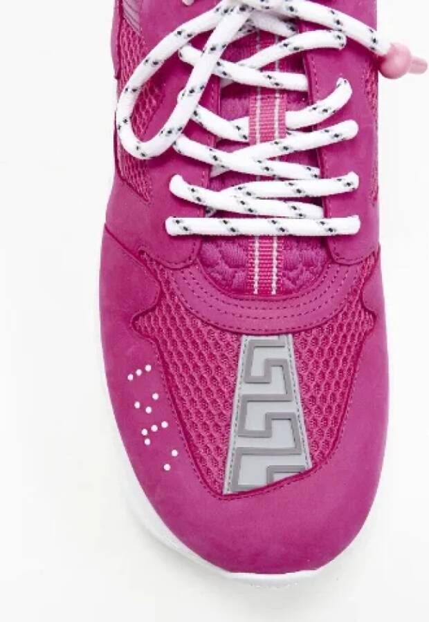 Versace Pre-owned Leather sneakers Pink Dames