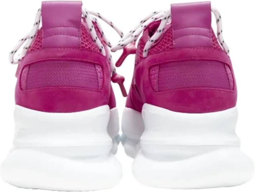 Versace Pre-owned Leather sneakers Pink Heren