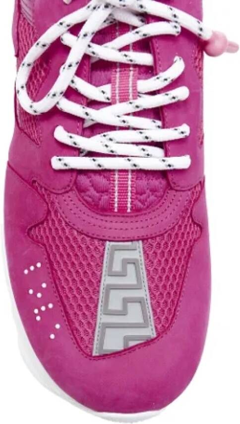 Versace Pre-owned Leather sneakers Pink Heren