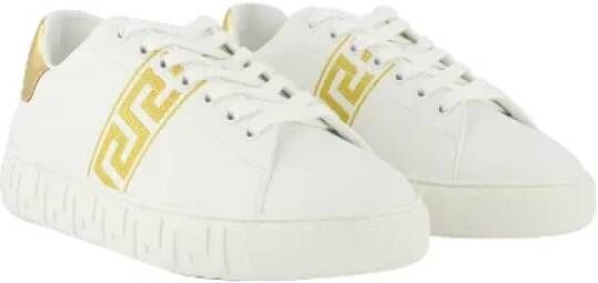 Versace Pre-owned Leather sneakers White Dames