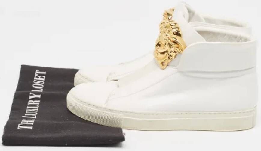 Versace Pre-owned Leather sneakers White Dames