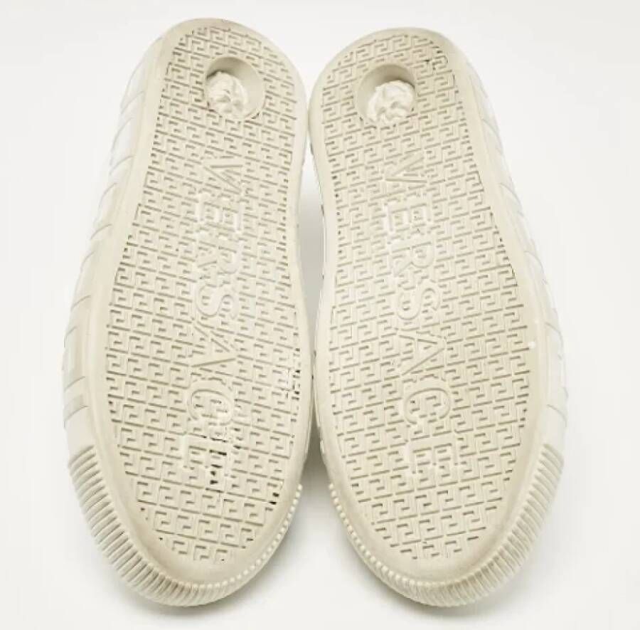 Versace Pre-owned Leather sneakers White Dames