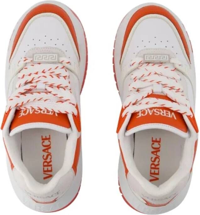 Versace Pre-owned Leather sneakers White Dames