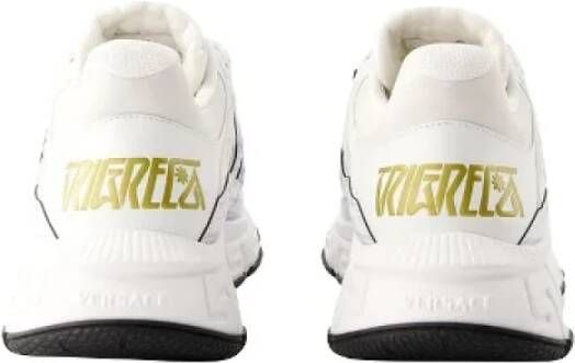 Versace Pre-owned Leather sneakers White Heren