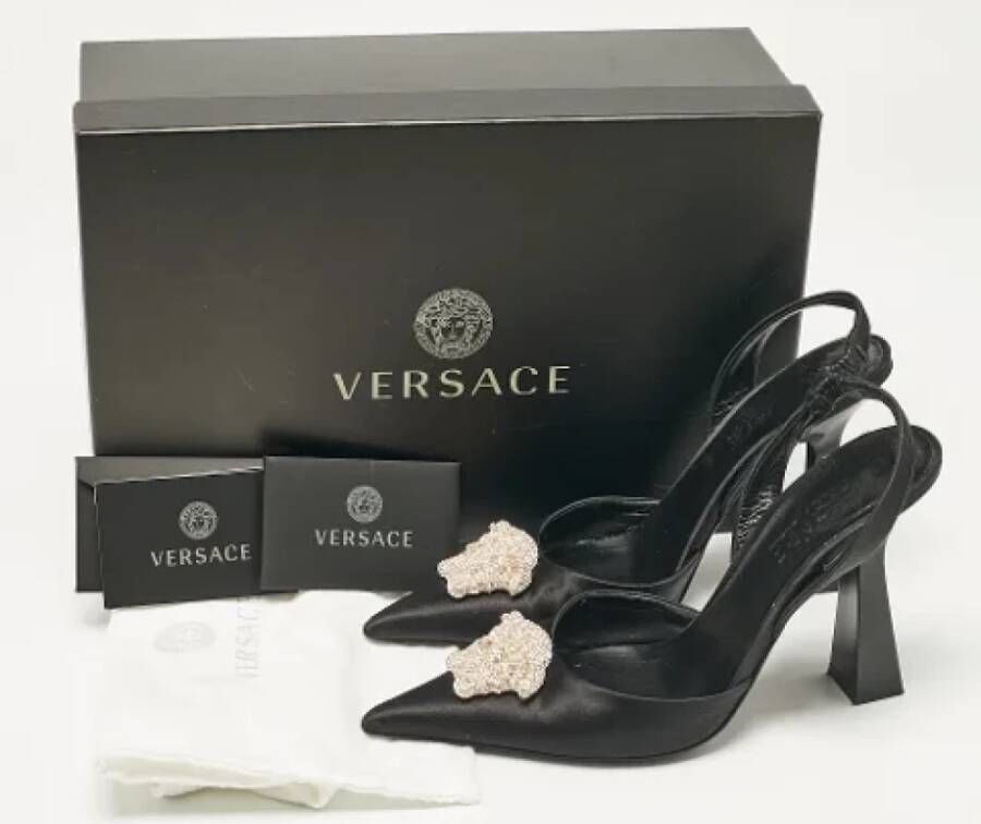 Versace Pre-owned Satin heels Black Dames