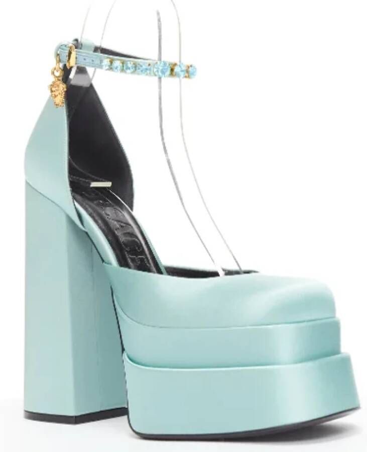 Versace Pre-owned Satin heels Blue Dames