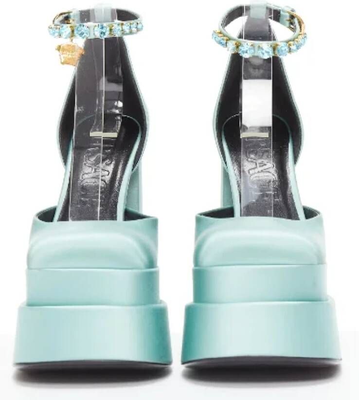 Versace Pre-owned Satin heels Blue Dames