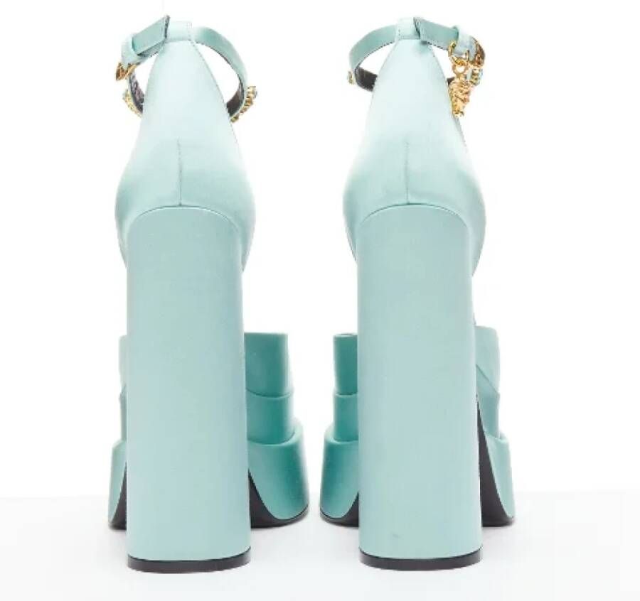 Versace Pre-owned Satin heels Blue Dames